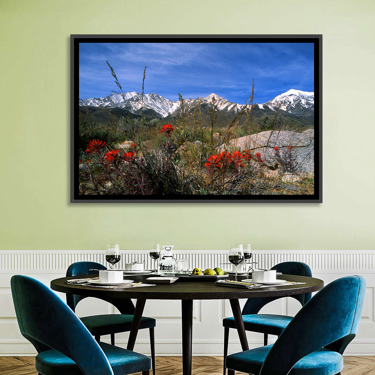 Sierra Nevada Wildflower Vista Wall Art in a room, landscape