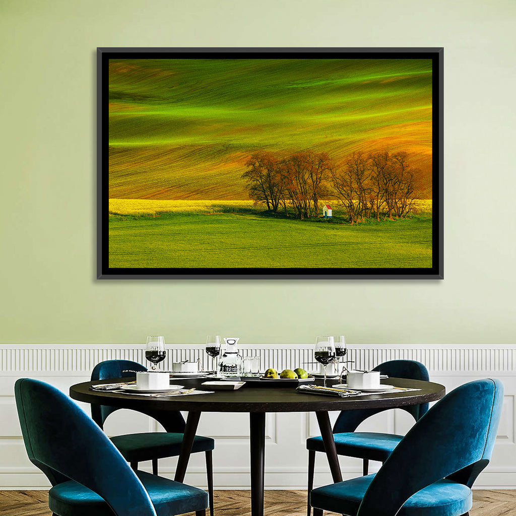 Moravian Wheat Fields with Chapel Wall Art
