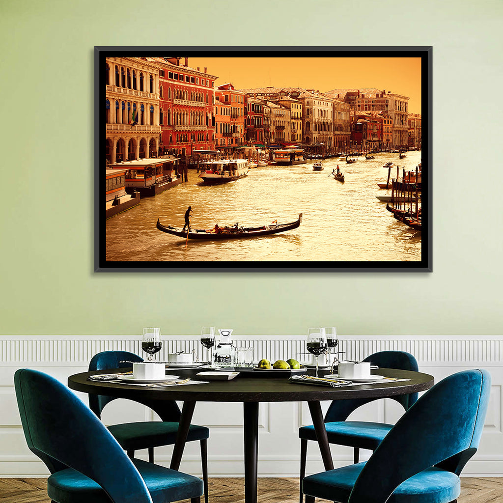 Grand Canal Gondola at Golden Hour Wall Art