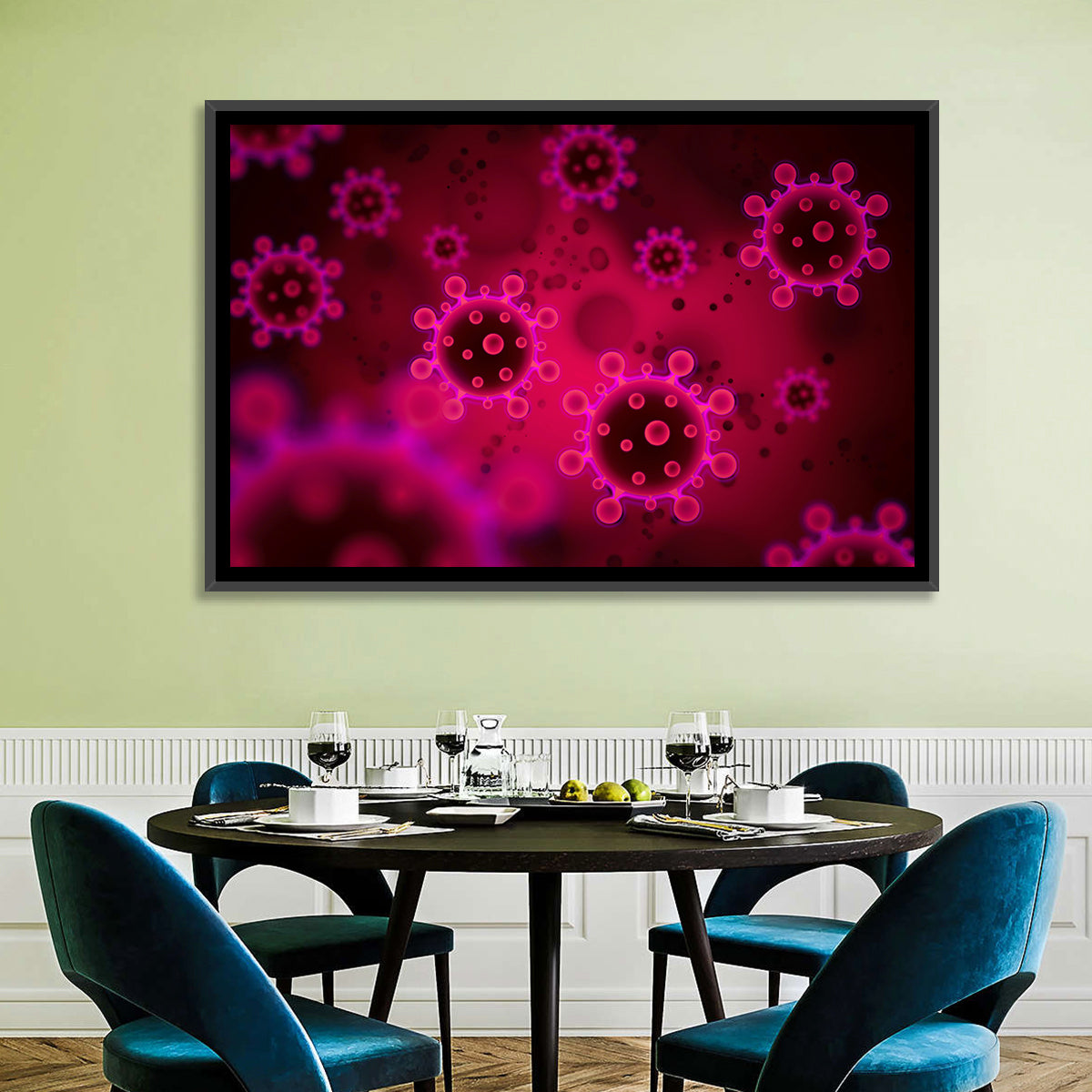 Microscopic Virus Particle Study Wall Art