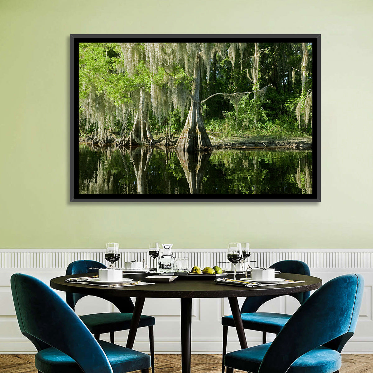 Bald Cypress and Great Blue Heron Wall Art