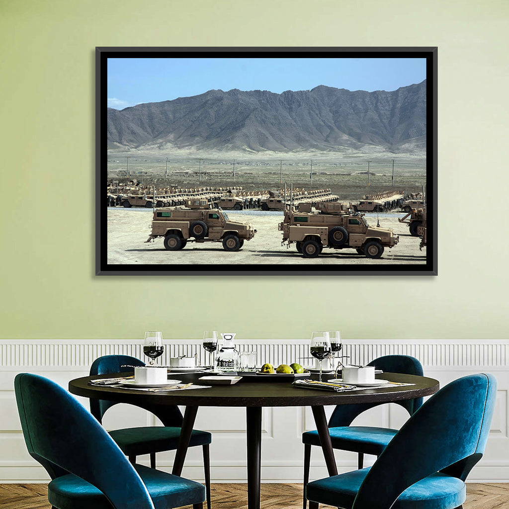 Mrap Vehicles in Desert Landscape Wall Art