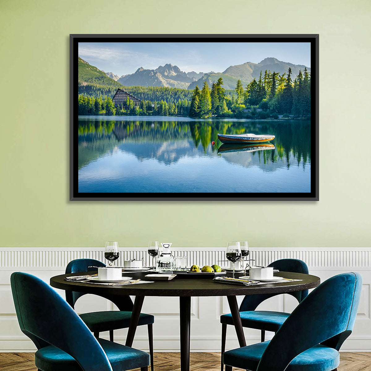 Štrbské Pleso Reflection Wall Art in a room, landscape