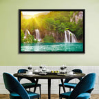 Plitvice Cascades at Sunrise Wall Art