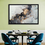 Black Fire Marble Abstract Wall Art