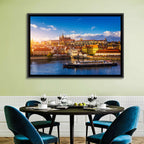 Prague Castle Golden Hour River View Wall Art