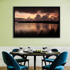 Lake Diatas Sunset with Boat Wall Art