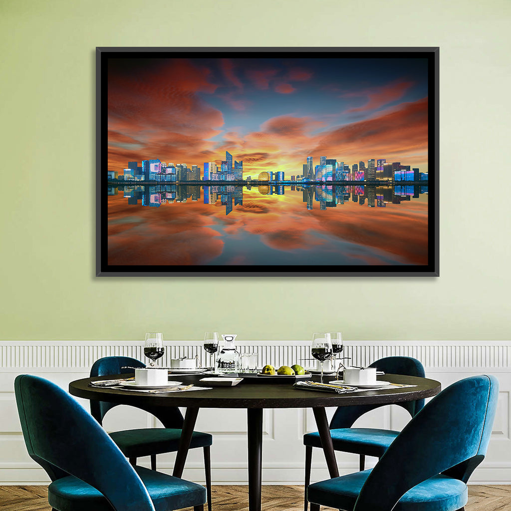 Hangzhou Golden Sphere Skyline at Dusk Wall Art