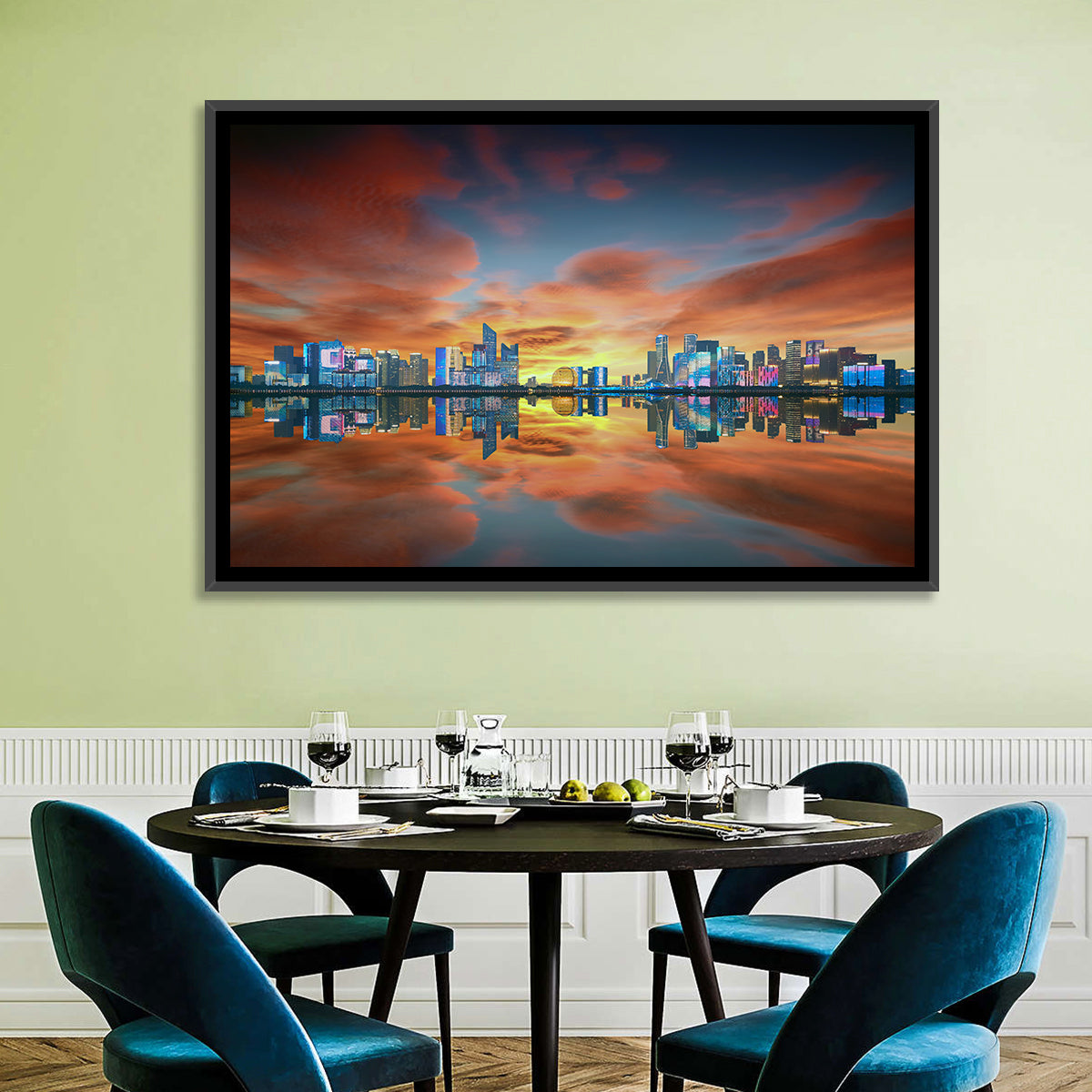 Hangzhou Golden Sphere Skyline at Dusk Wall Art
