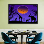 Sunset Savannah Silhouette Wall Art