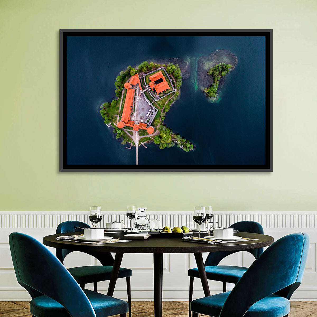 Trakai Island Castle Wall Art in a room, landscape