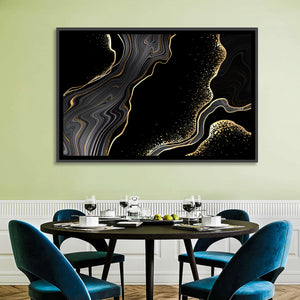 Gold Through Black Abstract Wall Art