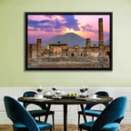Pompeii Columns at Sunset, Mount Vesuvius Wall Art