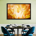 Golden Hour Dandelion Seed Macro Abstract Wall Art