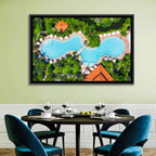 Aerial Figure Eight Resort Pool Wall Art