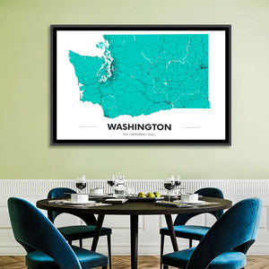 Washington State Map Wall Art