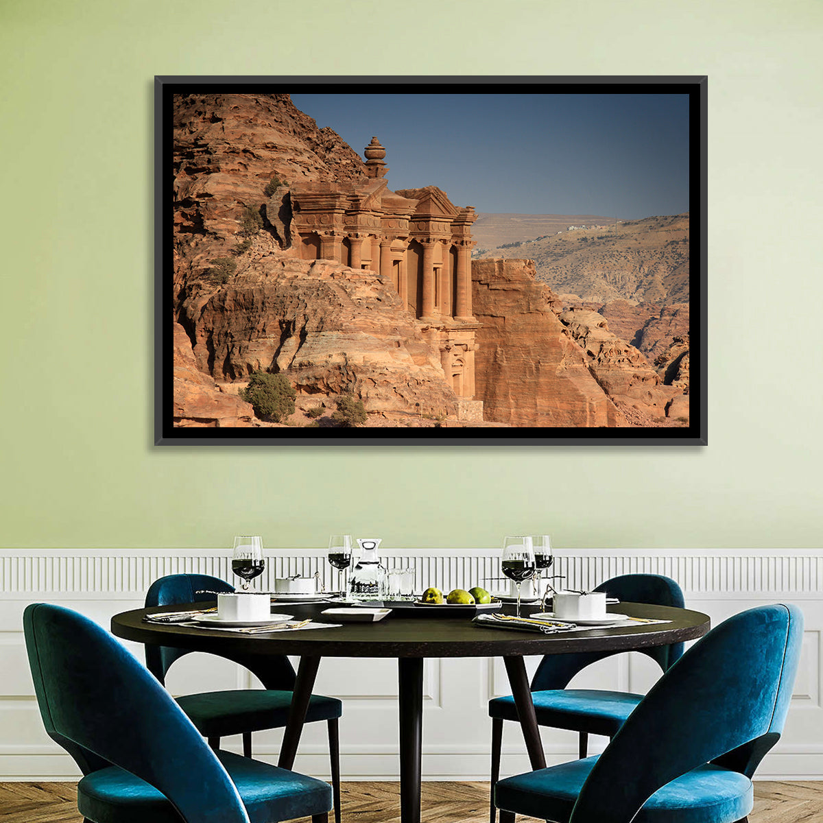 The Monastery at Petra Wall Art in a room, landscape