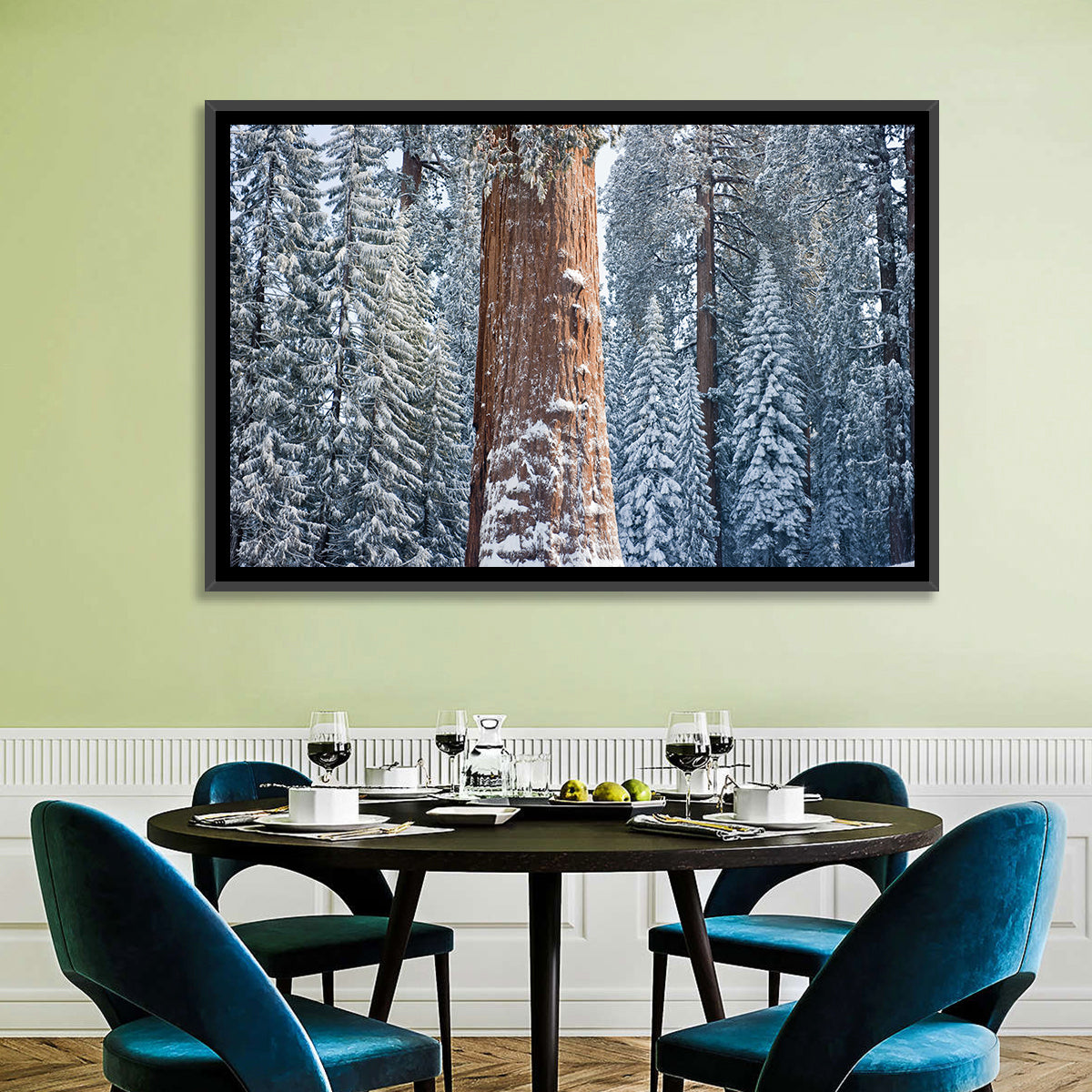 Winter Giant Sequoia in Snowy Forest Wall Art