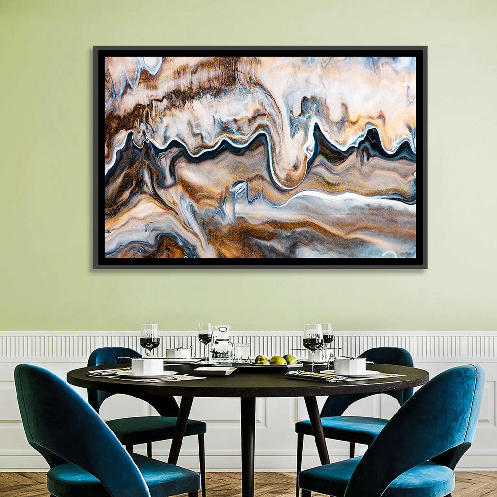 Marbled Gold Swirl Wall Art