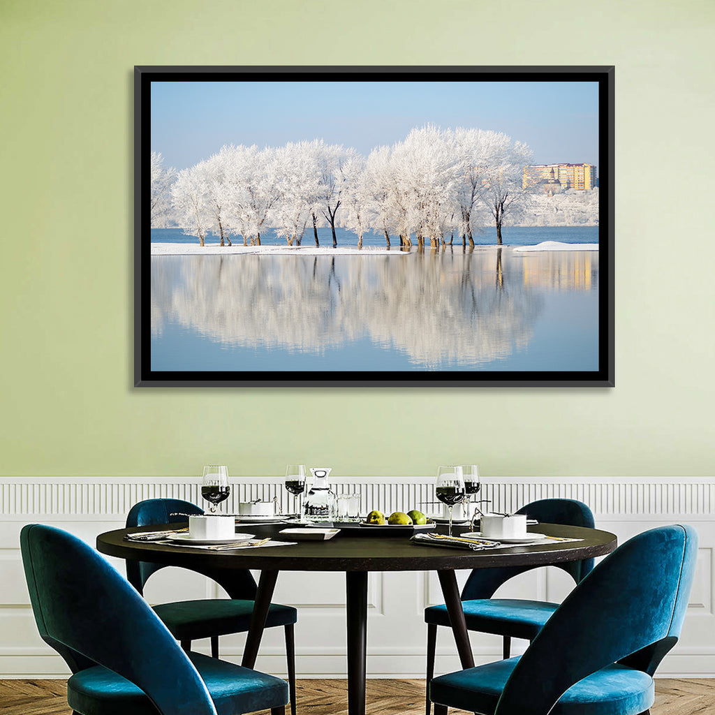 Winter Lake Reflection Wall Art