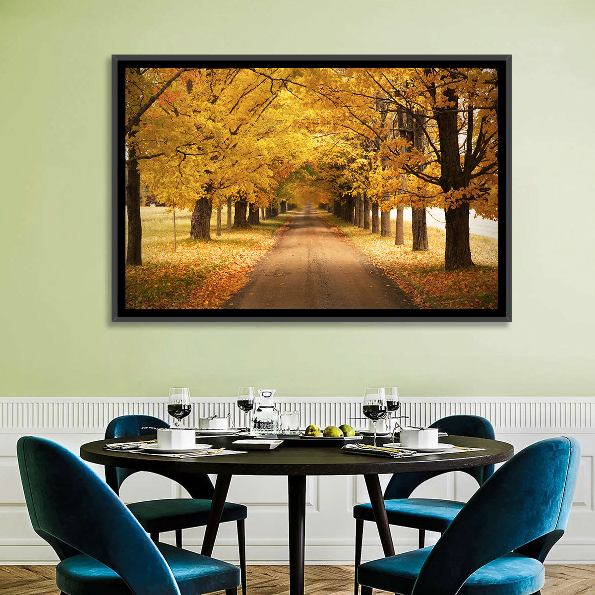 Golden Autumn Road Wall Art