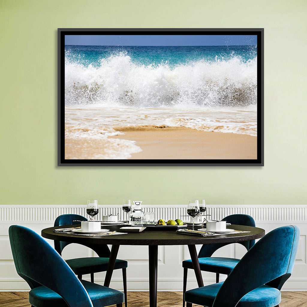 Breaking Wave Over Wet Sand Wall Art