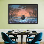 Straw Hat Samurai at Dusk Wall Art