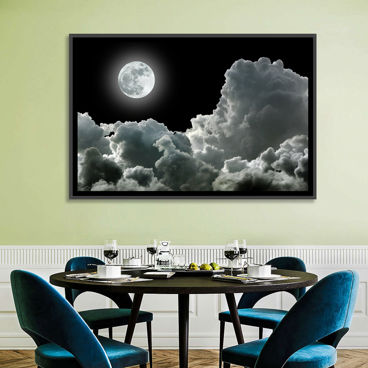 Cloudy Moon Light Wall Art