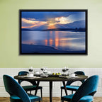Lake Sunset with Silhouettes Wall Art