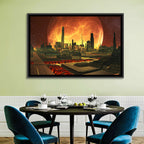 Molten Lunar Cityscape Wall Art