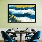 Flowing Streams with Gold Accents Wall Art