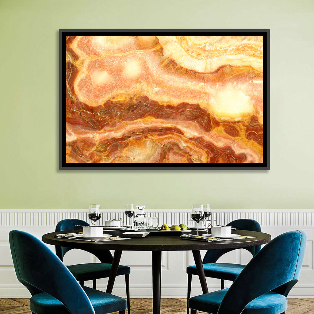 Golden Agate Stone Abstract Wall Art