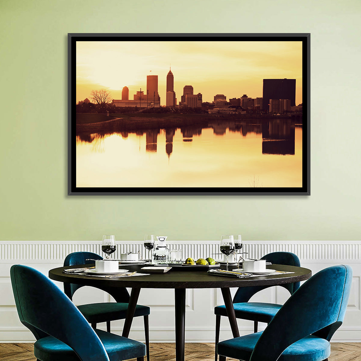 Indianapolis Golden Hour Skyline Wall Art