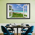 Gazebo on Pier Over Turquoise Ocean Wall Art