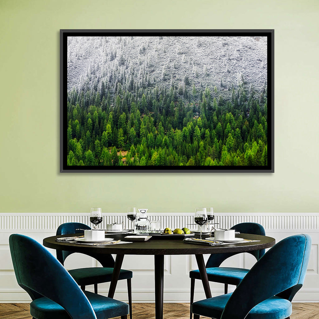 Snowy Dolomites Forest Wall Art