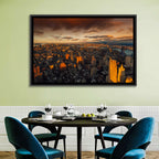 South Manhattan Sunset Skyline Wall Art