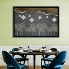 Gray and Gold Dandelion Wall Art