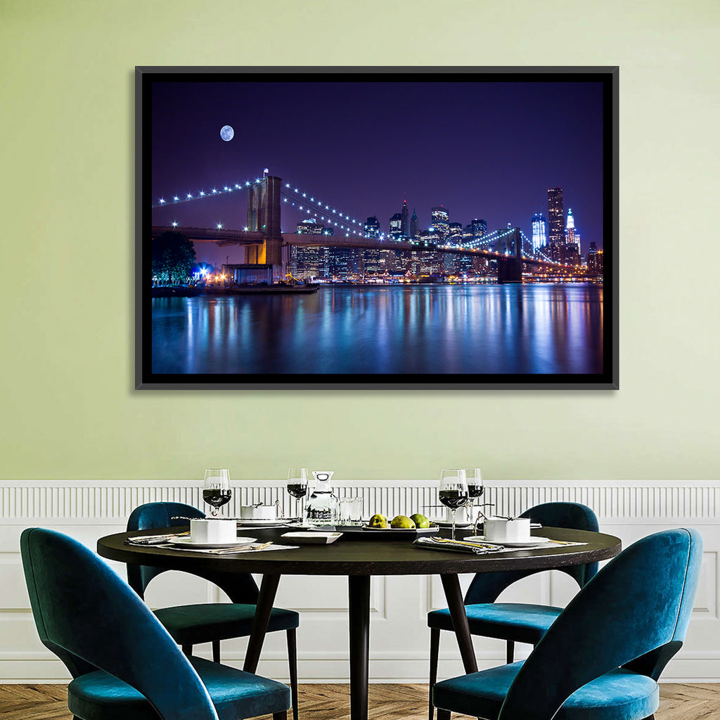 Brooklyn Bridge Moonlit Reflections Wall Art