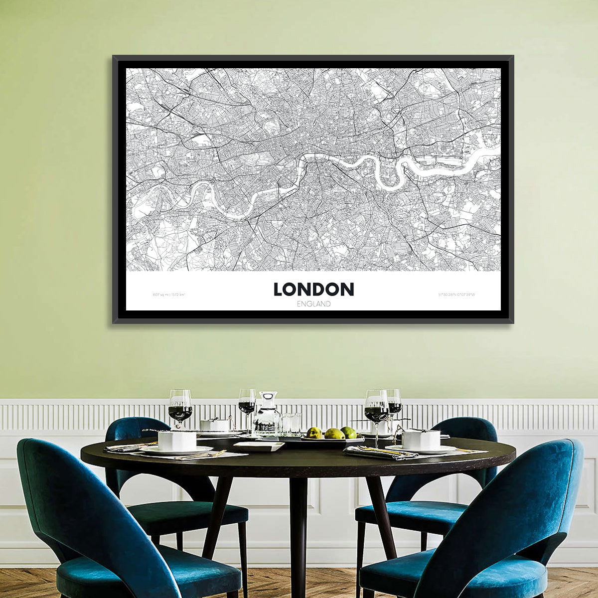 London River Map Wall Art