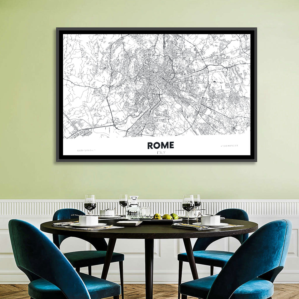 Rome City Map Wall Art