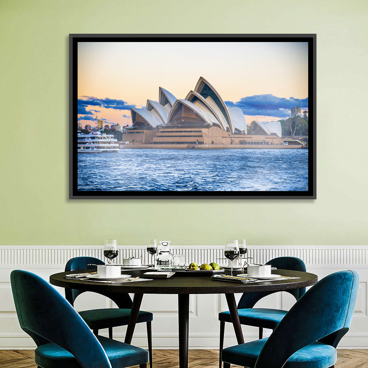 Sydney Opera House at Dusk Wall Art in a room, landscape