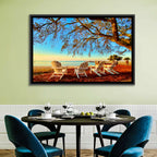Mobile Bay Adirondack Chairs at Sunrise Wall Art