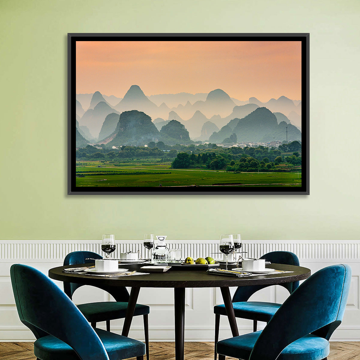 Misty Karst Mountains Wall Art