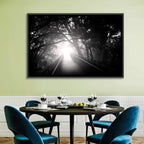 Foggy Forest Bridge Wall Art