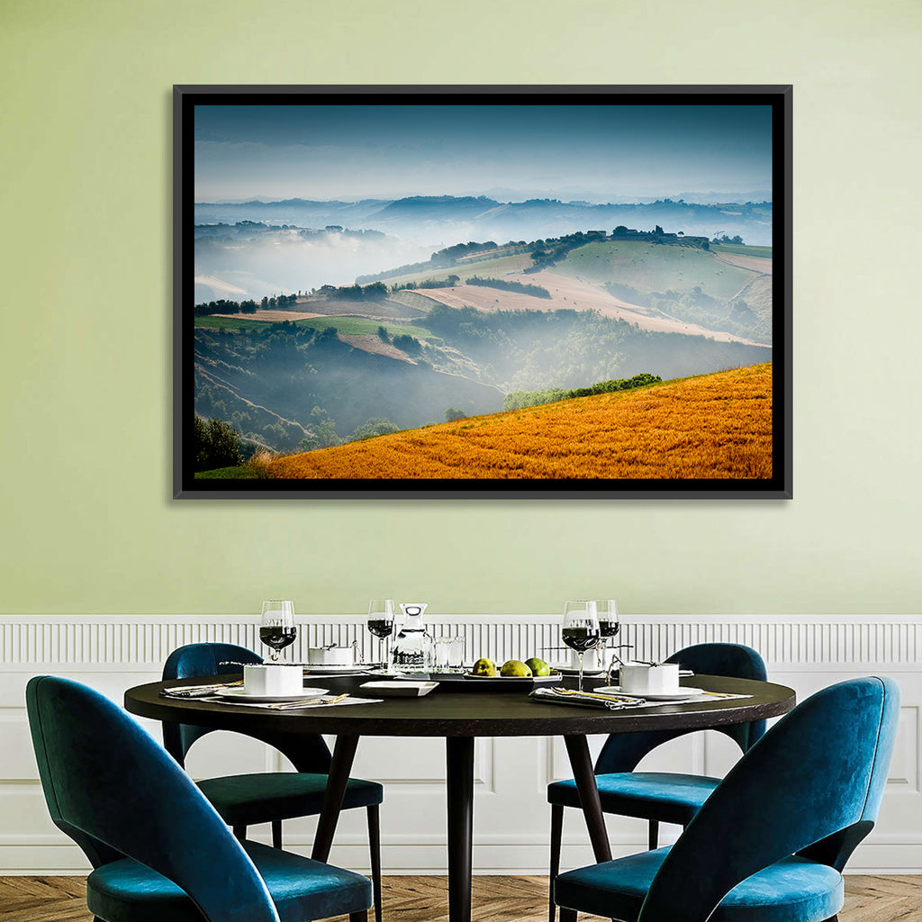 Morning Mist Over Tuscany Wall Art