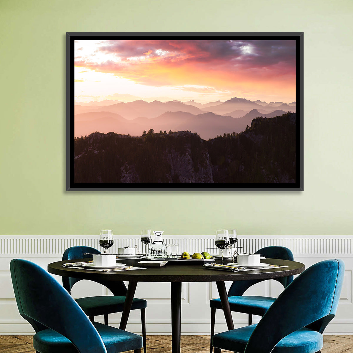 Vancouver Mountains at Sunset Wall Art