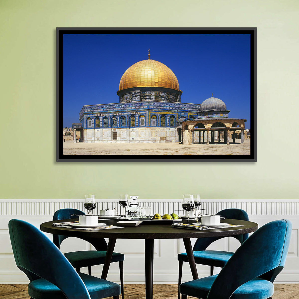 Golden Dome of the Rock, Jerusalem Wall Art in a room, landscape