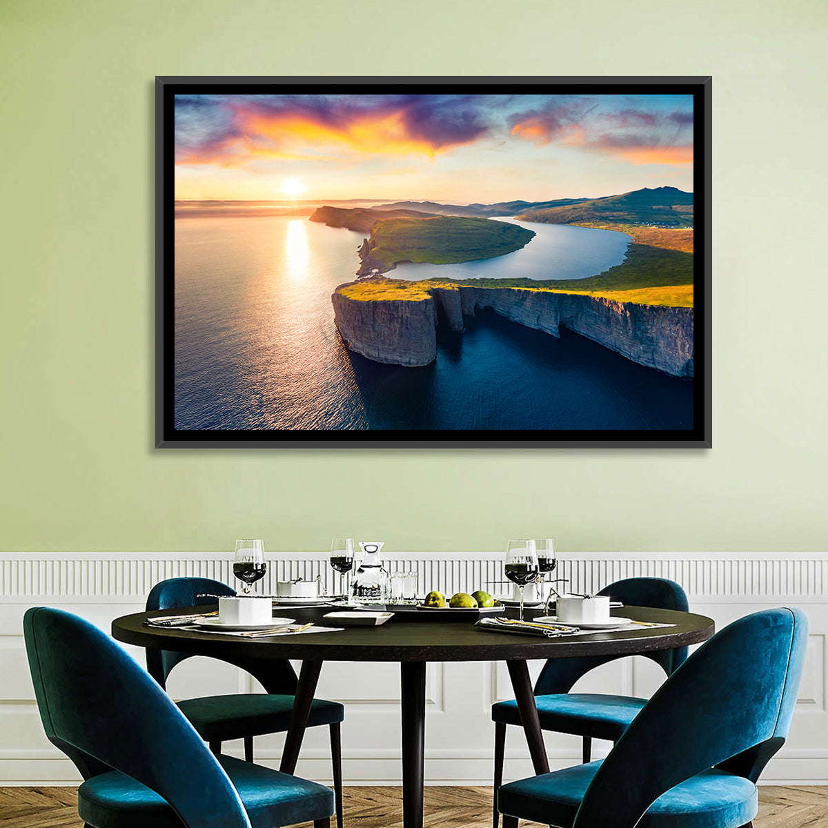 Sørvágsvatn Lake at Sunset Wall Art