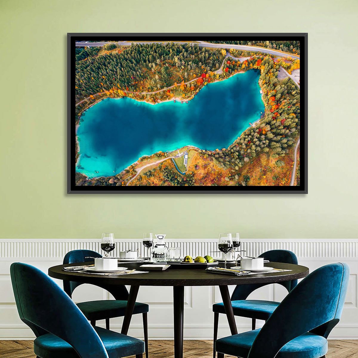 Urisee Lake Wall Art in a room, landscape