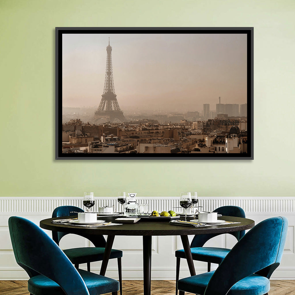 Eiffel Tower Over Paris Rooftops Wall Art